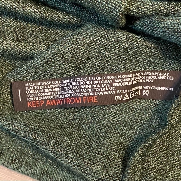 Urban Outfitters Out From Under Crop Long Sleeve Half Zip Blue Stripe Collar, M - Picture 8 of 10